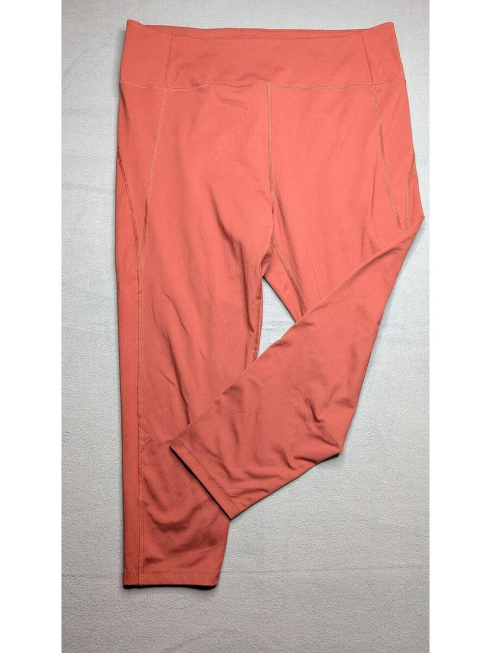Girlfriend Collective Leggings Womens 4XL Orange High Waist Capri Pocket Yoga